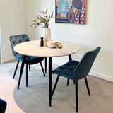 Dining Tables: Round MDF Marbling Dining Table
