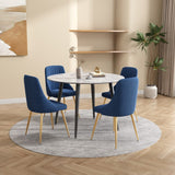 Dining Tables: Round MDF Marbling Dining Table