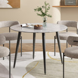 Dining Tables: Round MDF Marbling Dining Table