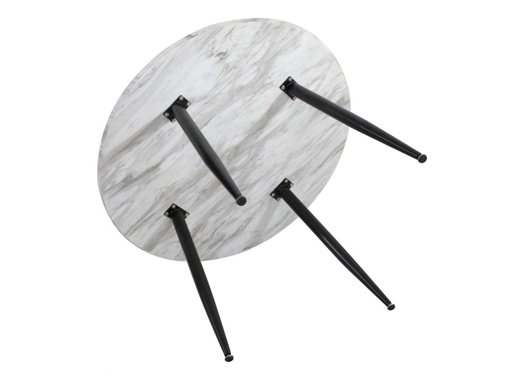Dining Tables: Round MDF Marbling Dining Table