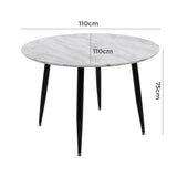 Dining Tables: Round MDF Marbling Dining Table