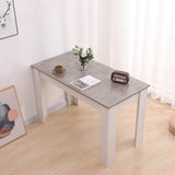 Dining Tables: Dining Table Rectangular Wooden 120M-Grey&amp;White