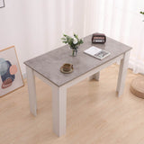 Dining Tables: Dining Table Rectangular Wooden 120M-Grey&amp;White