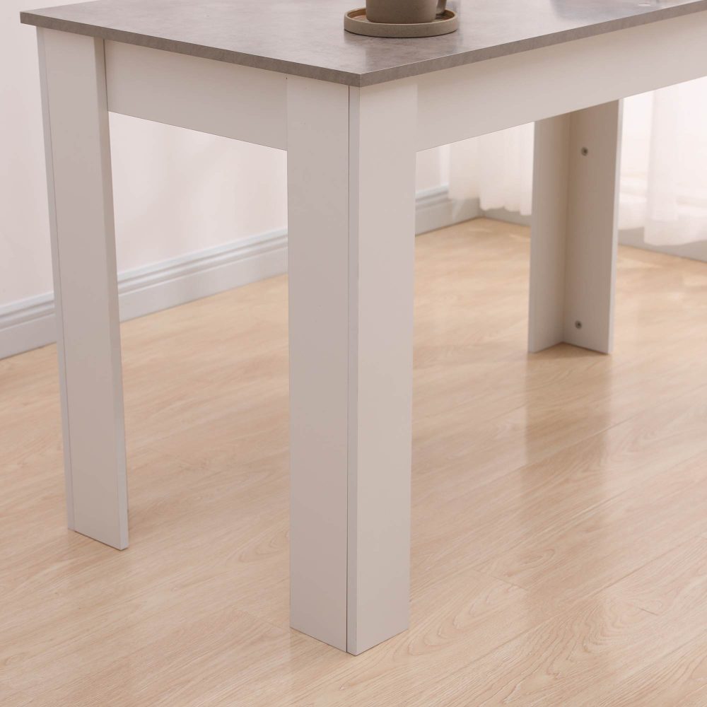 Dining Tables: Dining Table Rectangular Wooden 120M-Grey&amp;White