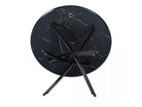 Dining Tables: Round Marble-Effect Table-Black