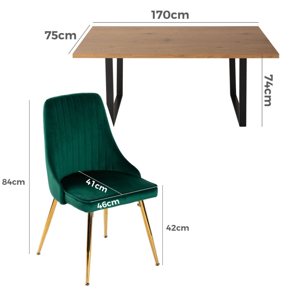 Dining Set: Gourmet Glamour: The Natural&Velvet Dining Set
