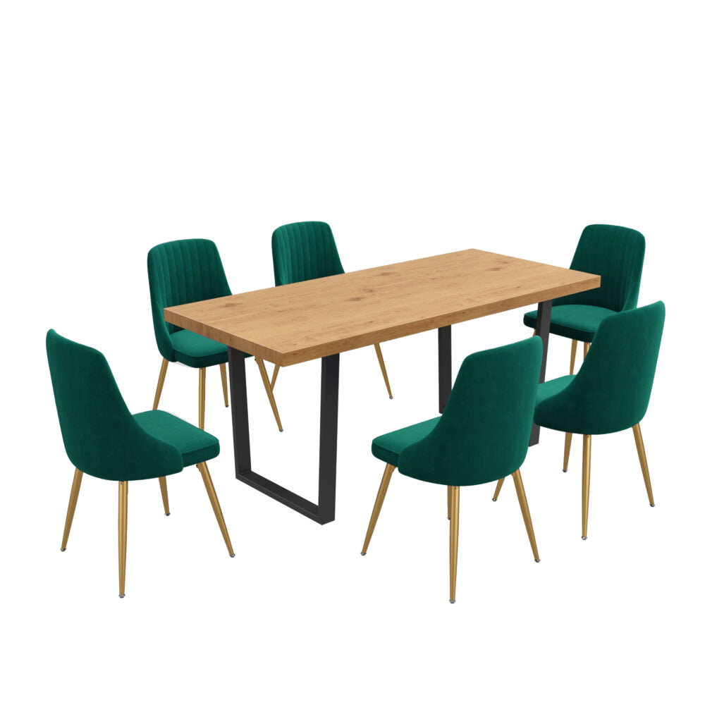 Dining Set: Gourmet Glamour: The Natural&Velvet Dining Set