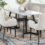 Dining Tables: Rectangular Marble-Effect Table