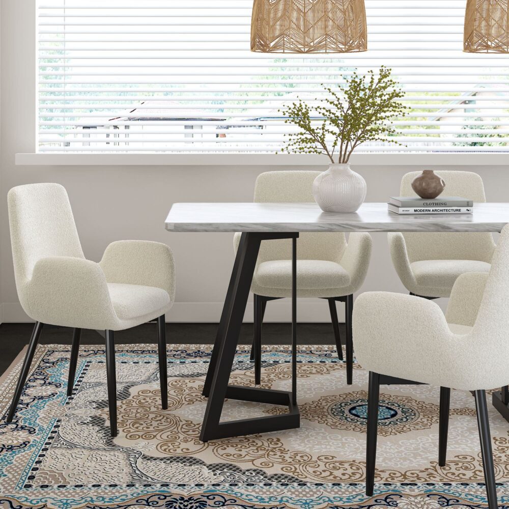 Dining Tables: Rectangular Marble-Effect Table