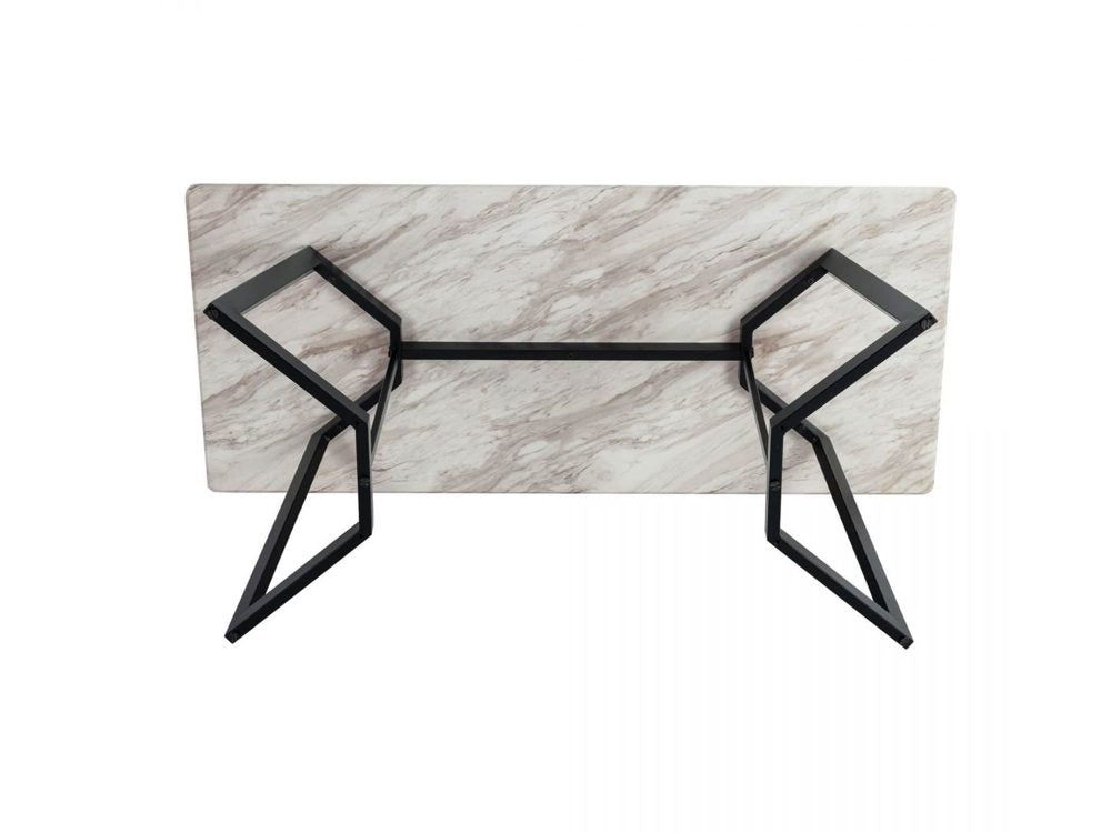 Dining Tables: Rectangular Marble-Effect Table