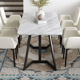 Dining Tables: Rectangular Marble-Effect Table