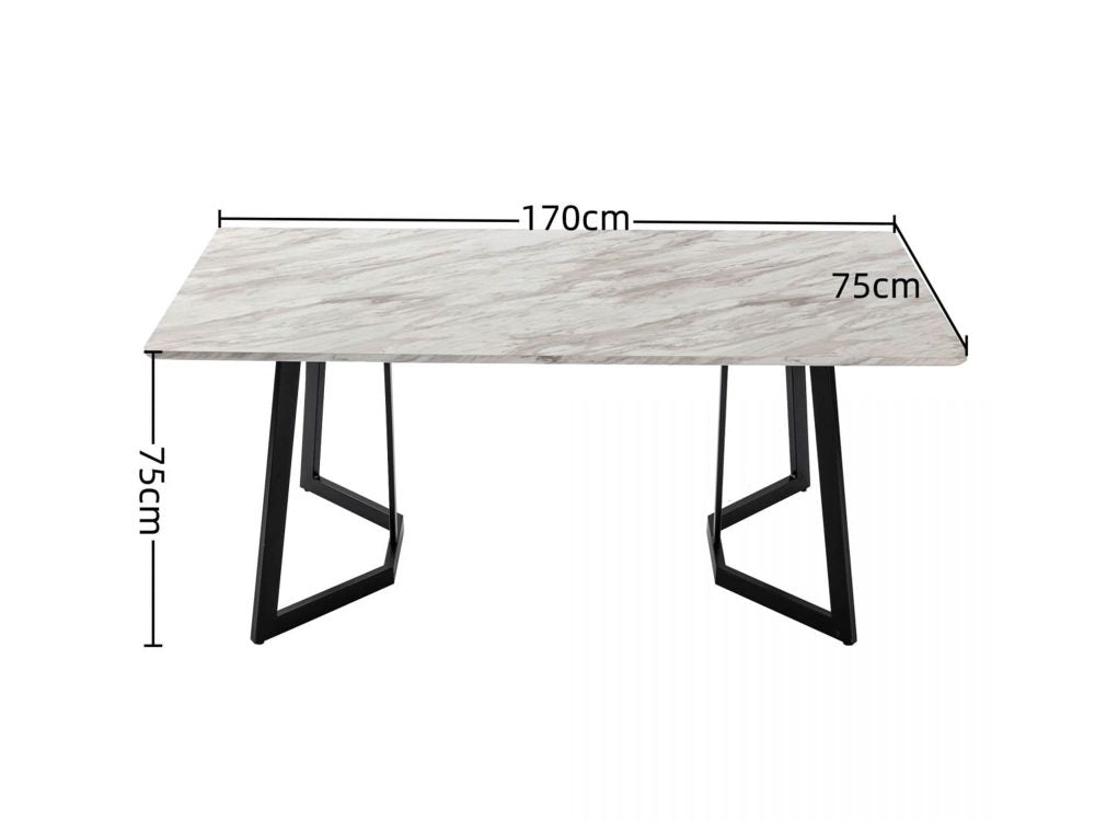 Dining Tables: Rectangular Marble-Effect Table