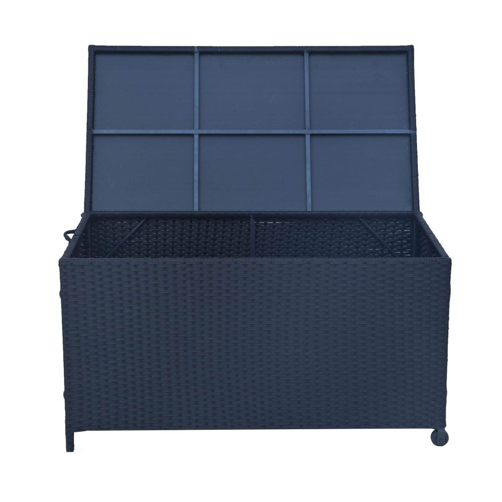 Outdoor Furniture Accessories: Outdoor PE Wicker Storage Box Garden 320L-Black