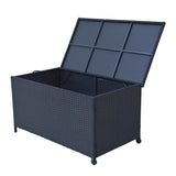 Outdoor Furniture Accessories: Outdoor PE Wicker Storage Box Garden 320L-Black
