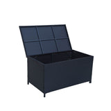 Outdoor Furniture Accessories: Outdoor PE Wicker Storage Box Garden 320L-Black