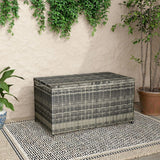 Outdoor Furniture Accessories: Outdoor PE Wicker Storage Box Garden 320L-Grey