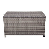 Outdoor Furniture Accessories: Outdoor PE Wicker Storage Box Garden 320L-Grey