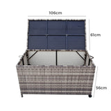 Outdoor Furniture Accessories: Outdoor PE Wicker Storage Box Garden 320L-Grey
