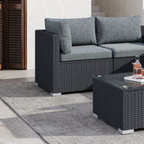 Outdoor Sofas & Lounge Sets: Ottoman-Style Outdoor Lounge Set in Black