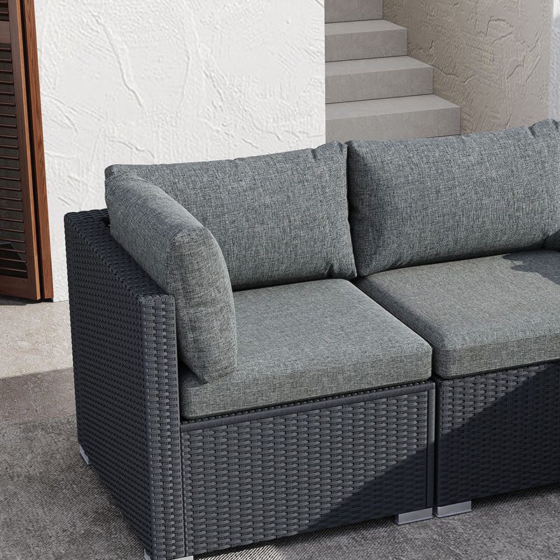 Outdoor Sofas & Lounge Sets: Ottoman-Style Outdoor Lounge Set in Black