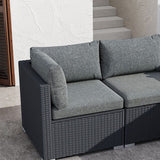 Outdoor Sofas & Lounge Sets: Ottoman-Style Outdoor Lounge Set in Black