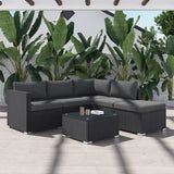 Outdoor Sofas & Lounge Sets: Ottoman-Style Outdoor Lounge Set in Black