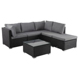 Outdoor Sofas & Lounge Sets: Ottoman-Style Outdoor Lounge Set in Black