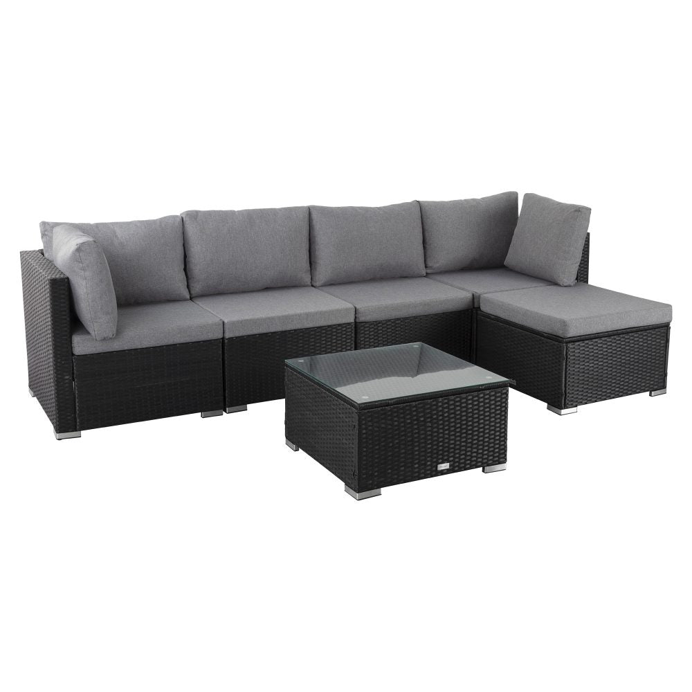 Outdoor Sofas & Lounge Sets: Ottoman-Style Outdoor Lounge Set in Black