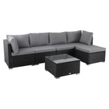 Outdoor Sofas & Lounge Sets: Ottoman-Style Outdoor Lounge Set in Black