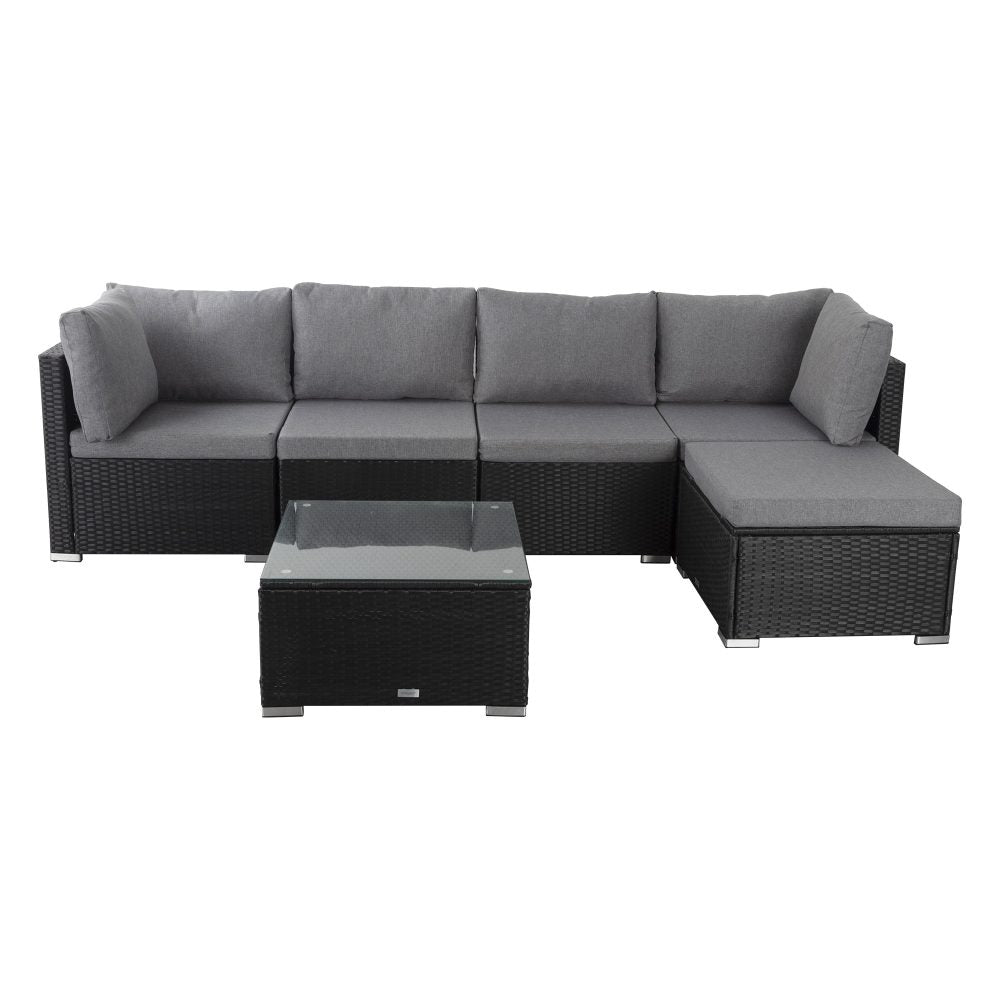 Outdoor Sofas & Lounge Sets: Ottoman-Style Outdoor Lounge Set in Black