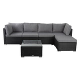 Outdoor Sofas & Lounge Sets: Ottoman-Style Outdoor Lounge Set in Black
