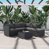 Outdoor Sofas & Lounge Sets: Ottoman-Style Outdoor Lounge Set in Black