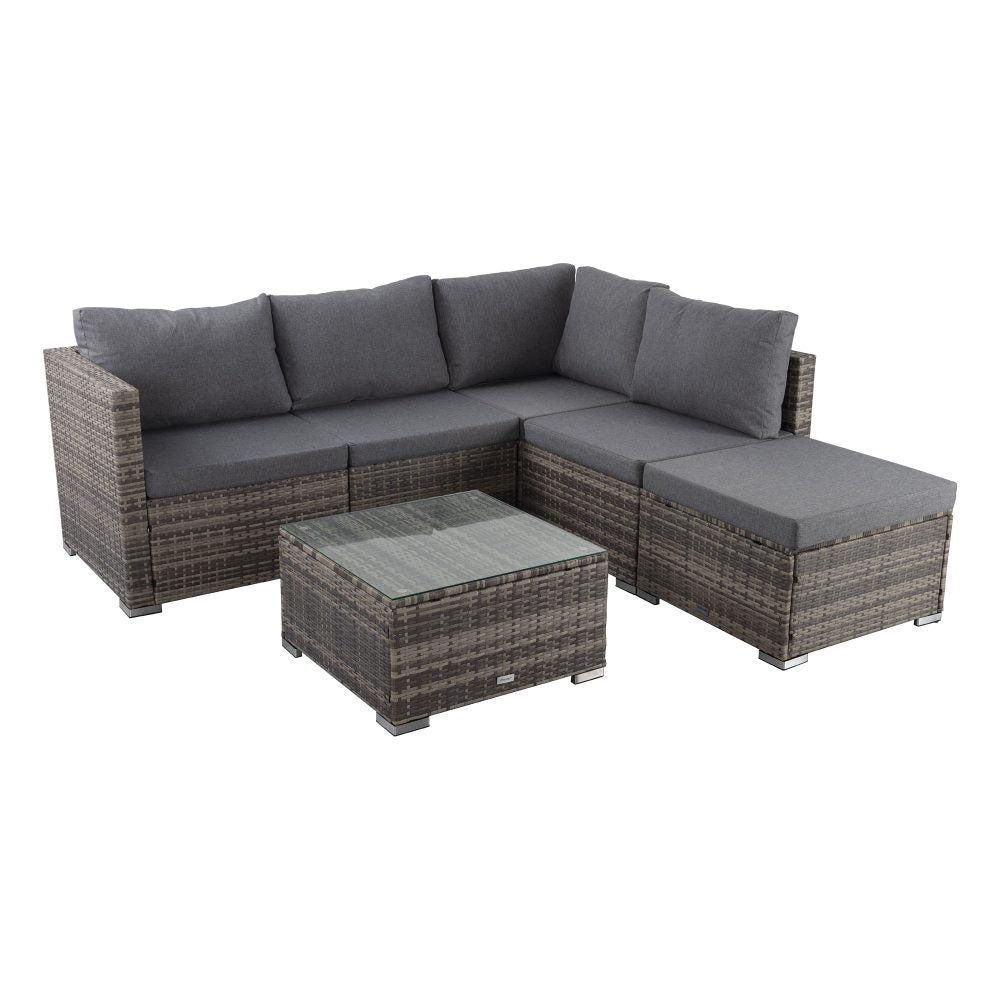 Outdoor Sofas & Lounge Sets: Ottoman-Style Outdoor Lounge Set in Grey