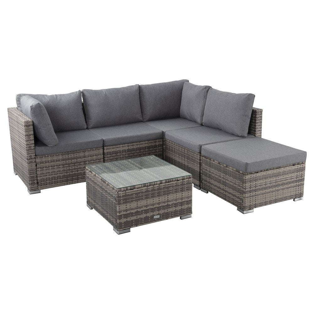 Outdoor Sofas & Lounge Sets: Ottoman-Style Outdoor Lounge Set in Grey