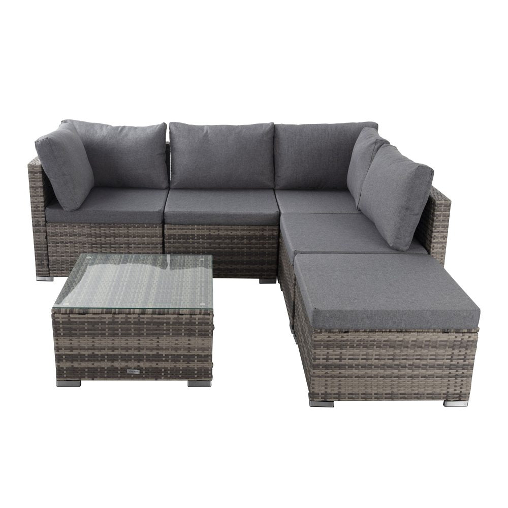 Outdoor Sofas & Lounge Sets: Ottoman-Style Outdoor Lounge Set in Grey