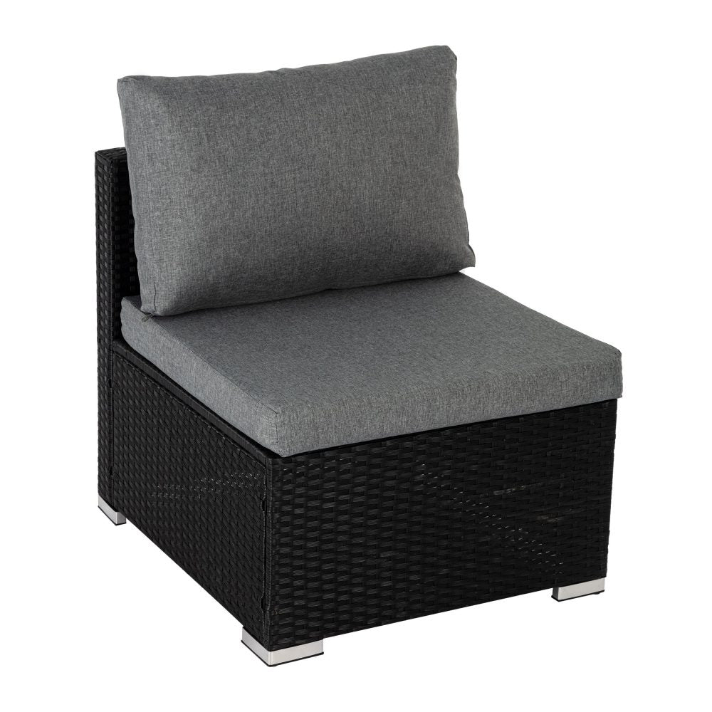 Outdoor Sofas & Lounge Sets: 6PCS Outdoor Modular Lounge Sofa Coogee-Black