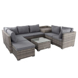 Outdoor Sofas & Lounge Sets: Large Modular Outdoor Ottoman Lounge Set in Grey