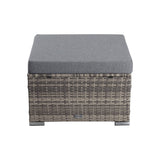 Outdoor Sofas & Lounge Sets: Large Modular Outdoor Ottoman Lounge Set in Grey