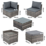Outdoor Sofas & Lounge Sets: Large Modular Outdoor Ottoman Lounge Set in Grey