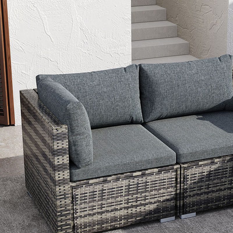 Outdoor Sofas & Lounge Sets: 8PCS Outdoor Furniture Modular Lounge Sofa Lizard-Grey