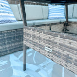 8PC Outdoor Dining Set Wicker Table &amp; Chairs-Grey