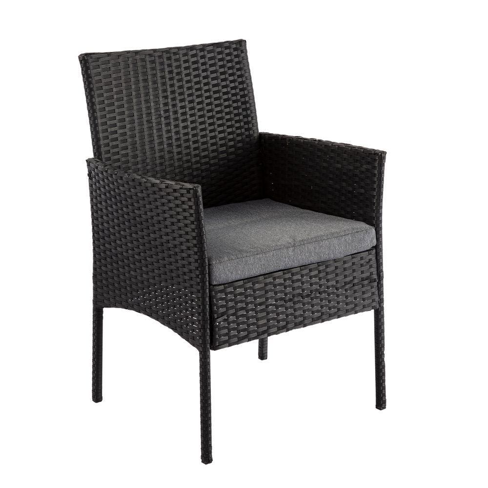 Outdoor Sofas & Lounge Sets: 3PC Outdoor Table and Chairs Set-Black