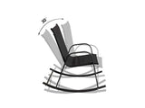 Outdoor Chairs: Rocking Chair High Back Rocker Chairs Steel Metal Textilene Fabric-Black