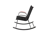 Outdoor Chairs: Rocking Chair High Back Rocker Chairs Steel Metal Textilene Fabric-Black