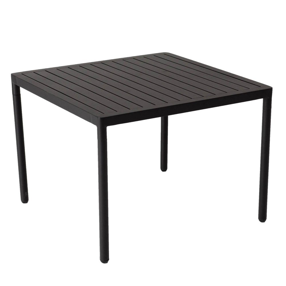 Outdoor Sofas & Lounge Sets: Eden 4-Seater Outdoor Lounge Set with Coffee Table in Black-Stylish Textile and Rope Design
