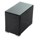 Outdoor Tables: Black Wicker End Table