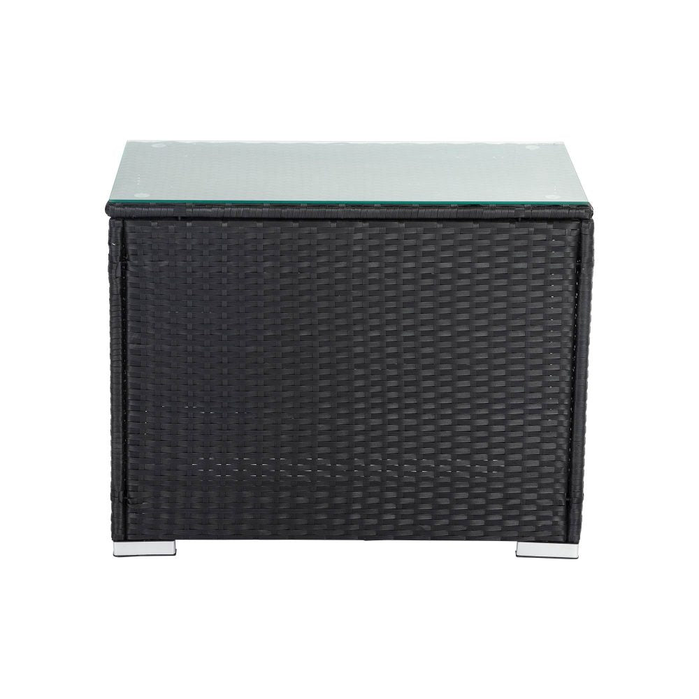 Outdoor Tables: Black Wicker End Table