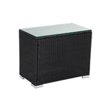 Outdoor Tables: Black Wicker End Table