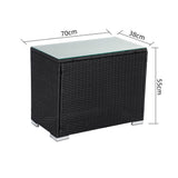 Outdoor Tables: Black Wicker End Table