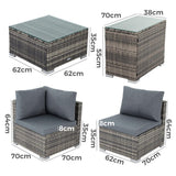 Outdoor Sofas & Lounge Sets: Outdoor Modular Lounge Sofa with Wicker End Table Set